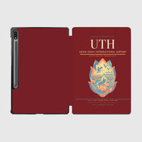 Thumbnail for Udon Thani International Airport (UTH) design on dark red samsung tablet tablet case