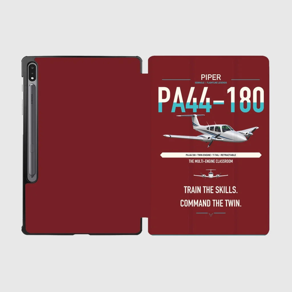 Piper PA-44-180 Seminole design on dark red samsung tablet tablet case