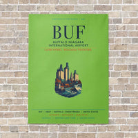Thumbnail for Buffalo Niagara International Airport BUF vertical canvas print - no frame - light green background