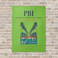 Thumbnail for Palm Beach International Airport PBI vertical canvas print - no frame - light green background