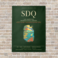 Thumbnail for Las Americas International Airport SDQ - Canvas Framed - Dark Green