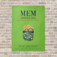 Thumbnail for Frederick W. Smith International Airport Memphis MEM vertical canvas print - no frame - light green background