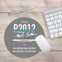 Thumbnail for Tecnam P2012 Traveller design on gray round mouse pad