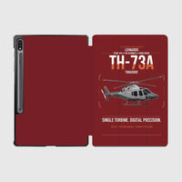 Thumbnail for Leonardo TH-73A Thrasher design on dark red samsung tablet tablet case