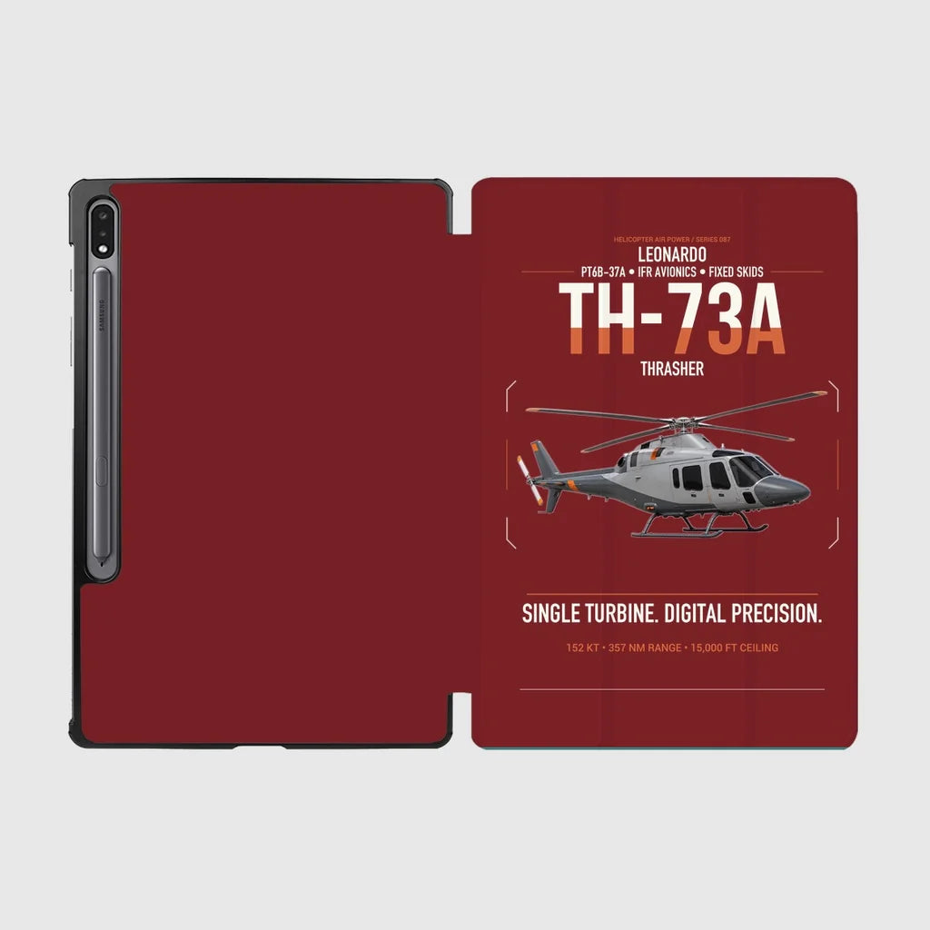 Leonardo TH-73A Thrasher design on dark red samsung tablet tablet case