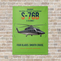 Thumbnail for Sikorsky S-76B vertical canvas print - no frame - light green background