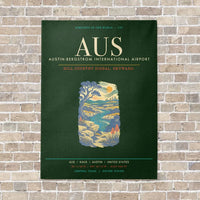 Thumbnail for Austin-Bergstrom International Airport AUS - Canvas Framed - Dark Green