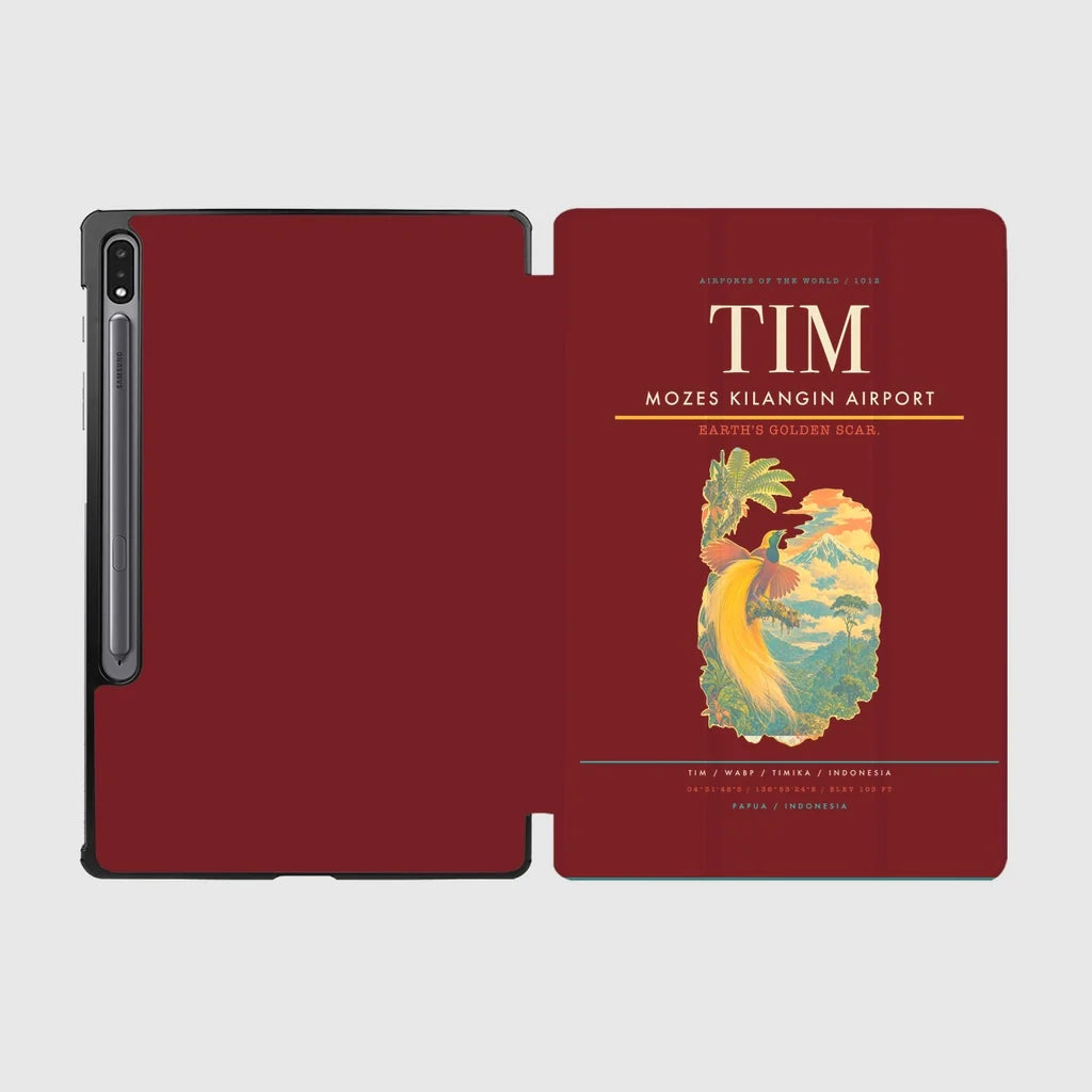 Mozes Kilangin Airport (TIM) design on dark red samsung tablet tablet case