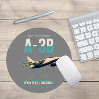 Thumbnail for A-3B Skywarrior design on gray round mouse pad