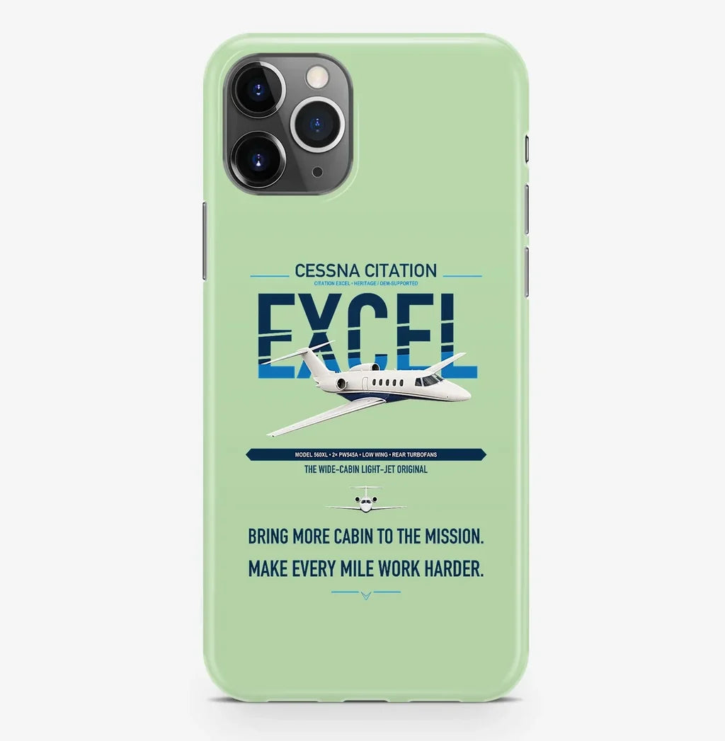 Cessna Citation Excel design on light green magsafe iphone case, for iPhone Pro Max