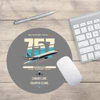 Thumbnail for Boeing 757-300 design on gray round mouse pad