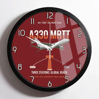 Thumbnail for Airbus A330 MRTT design on dark red framed wall clock