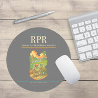 Thumbnail for Swami Vivekananda Airport (RPR) design on gray round mouse pad