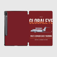 Thumbnail for Saab GlobalEye design on dark red samsung tablet tablet case