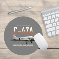 Thumbnail for C-47A Skytrain design on gray round mouse pad