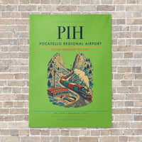 Thumbnail for Pocatello Regional Airport PIH vertical canvas print - no frame - light green background