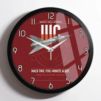 Thumbnail for Dassault Mirage IIIC design on dark red framed wall clock