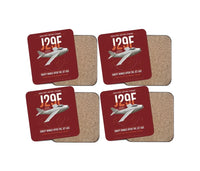 Thumbnail for Saab J 29F Tunnan design on dark red 4 pieces set coaster