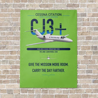 Thumbnail for Cessna Citation CJ3+ vertical canvas print - no frame - light green background
