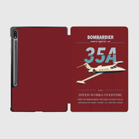 Thumbnail for Bombardier Learjet 35A design on dark red samsung tablet tablet case
