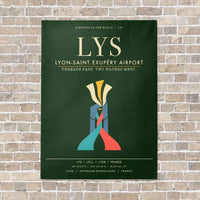 Thumbnail for Lyon-Saint Exupery Airport LYS - Canvas Framed - Dark Green