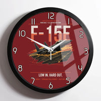 Thumbnail for F-15E Strike Eagle design on dark red framed wall clock