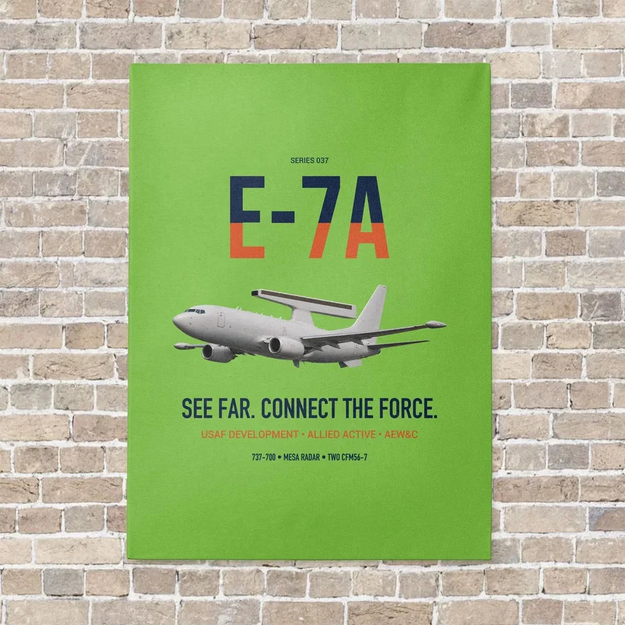 E-7A Wedgetail vertical canvas print - no frame - light green background