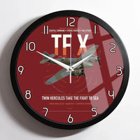 Thumbnail for Bristol Beaufighter TF X design on dark red framed wall clock