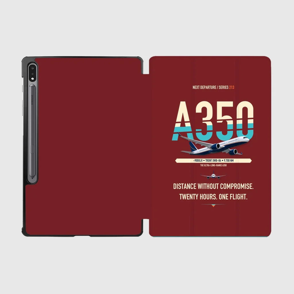Airbus A350-900ULR design on dark red samsung tablet tablet case