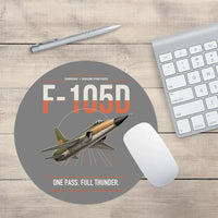 Thumbnail for F-105D Thunderchief design on gray round mouse pad