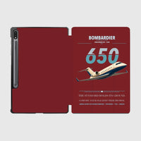 Thumbnail for Bombardier Challenger 650 design on dark red samsung tablet tablet case