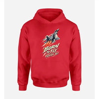 Thumbnail for SIGNAL 611 - Born To Fly Fighter Jet design on red hoodie single side