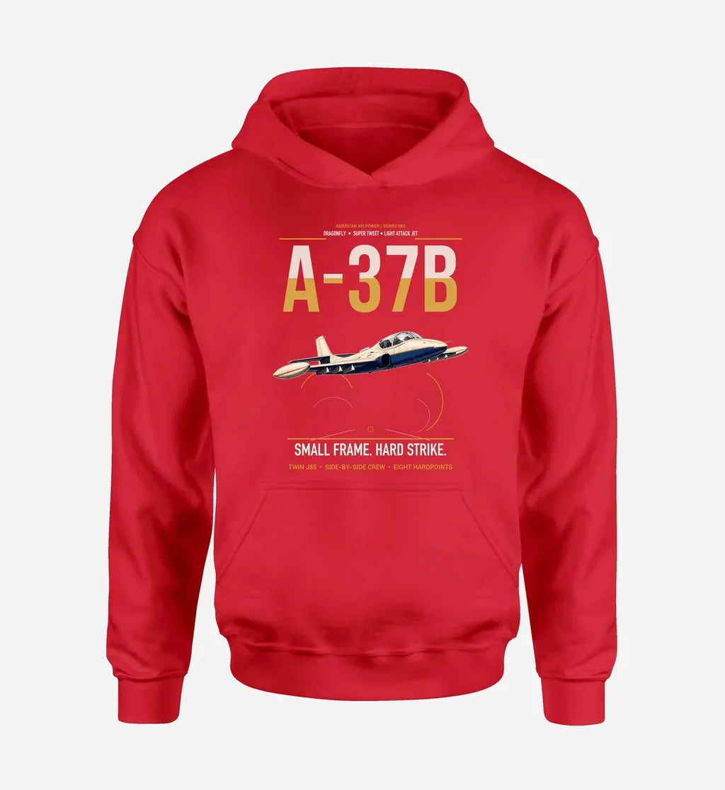 A-37B Dragonfly design on red double-side hoodie