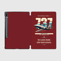 Thumbnail for Boeing 737-300 Classic design on dark red samsung tablet tablet case