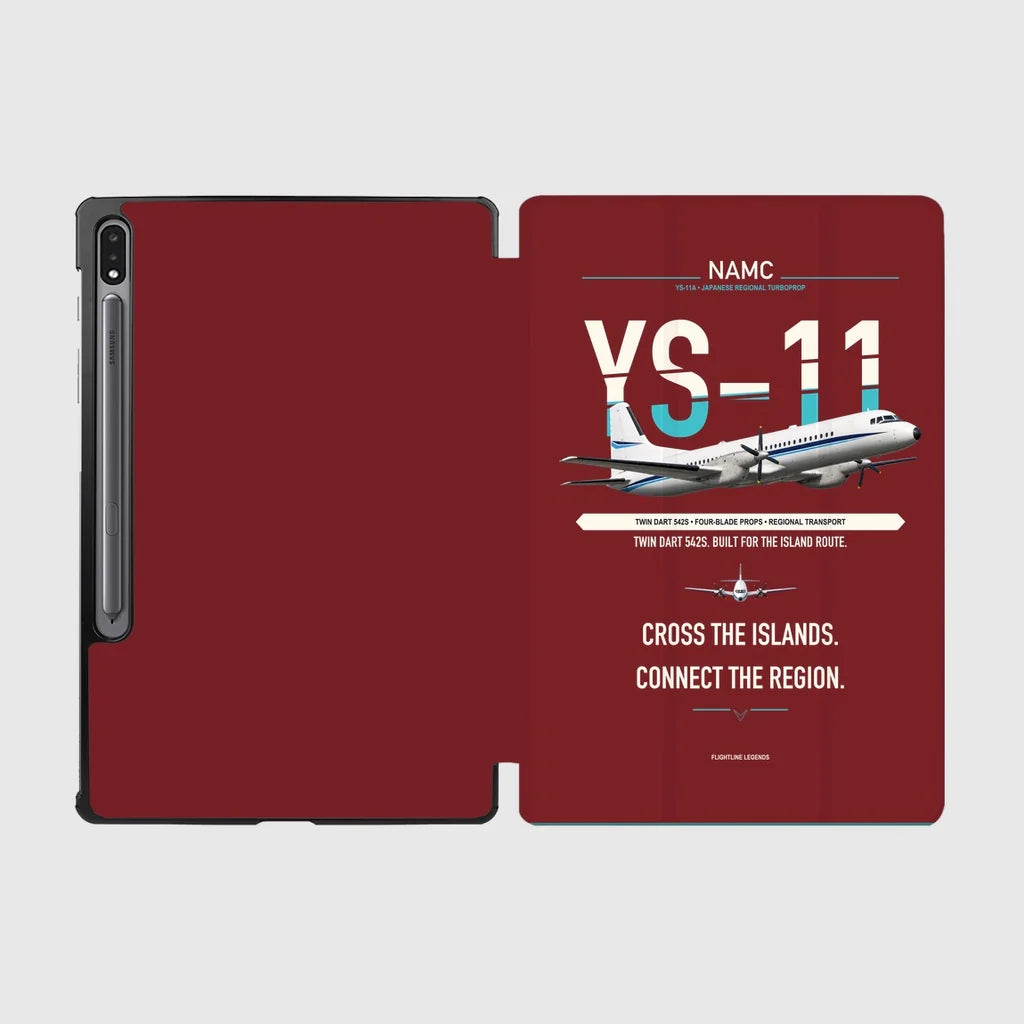 NAMC YS-11A design on dark red samsung tablet tablet case