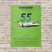 Thumbnail for Bombardier Learjet 55 vertical canvas print - no frame - light green background