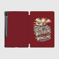 Thumbnail for Waterline Meets Wingline design on dark red samsung tablet tablet case