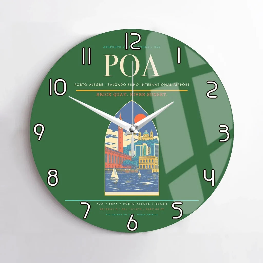 Porto Alegre - Salgado Filho International Airport POA Wall-Clock No-Frame - Green