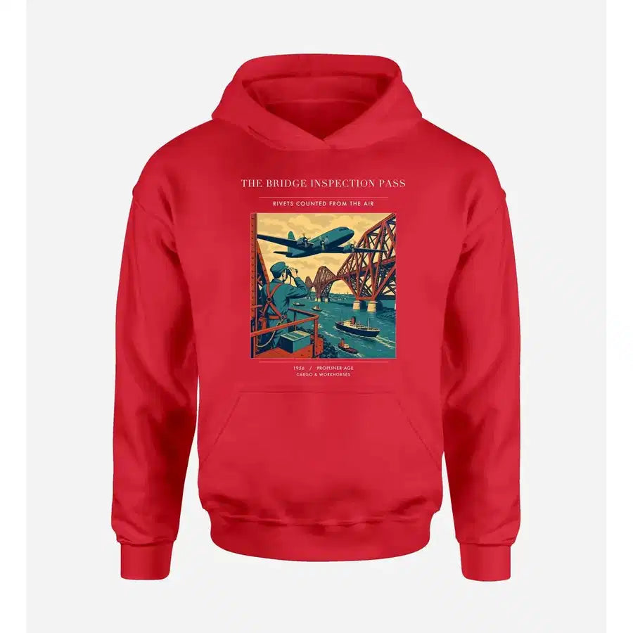 VINTAGE G4482 - The Bridge Inspection Pass - Premium Hoodie design on red premium