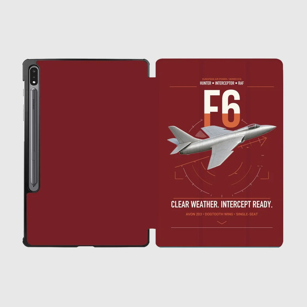 Hawker Hunter F6 design on dark red samsung tablet tablet case