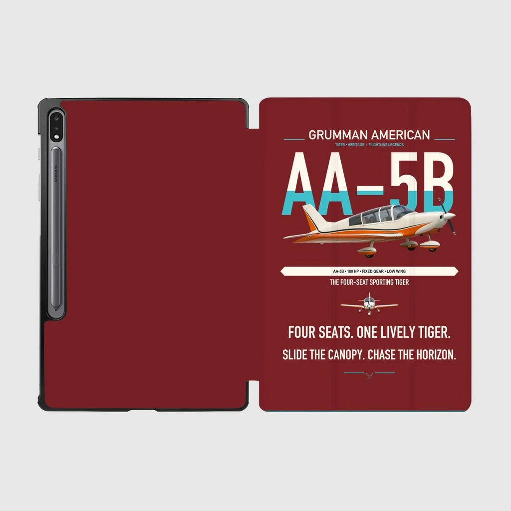 Grumman American AA-5B Tiger design on dark red samsung tablet tablet case