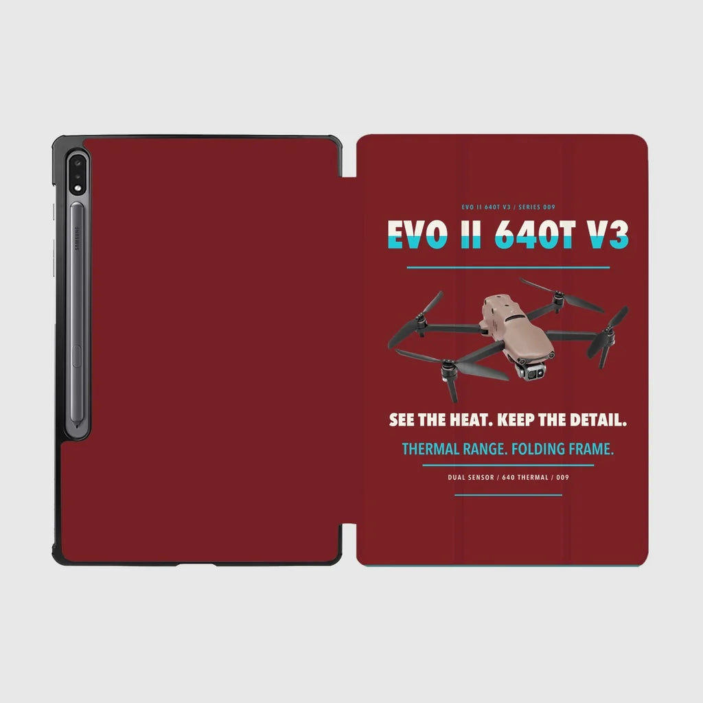 Autel EVO II Dual 640T V3 design on dark red samsung tablet tablet case