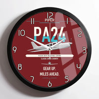 Thumbnail for Piper PA-24-250 Comanche 250 design on dark red framed wall clock