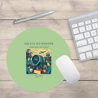 Thumbnail for VINTAGE G4464 - The Fan Jet Whisper - Designed Mouse Pads design on lightgreen round