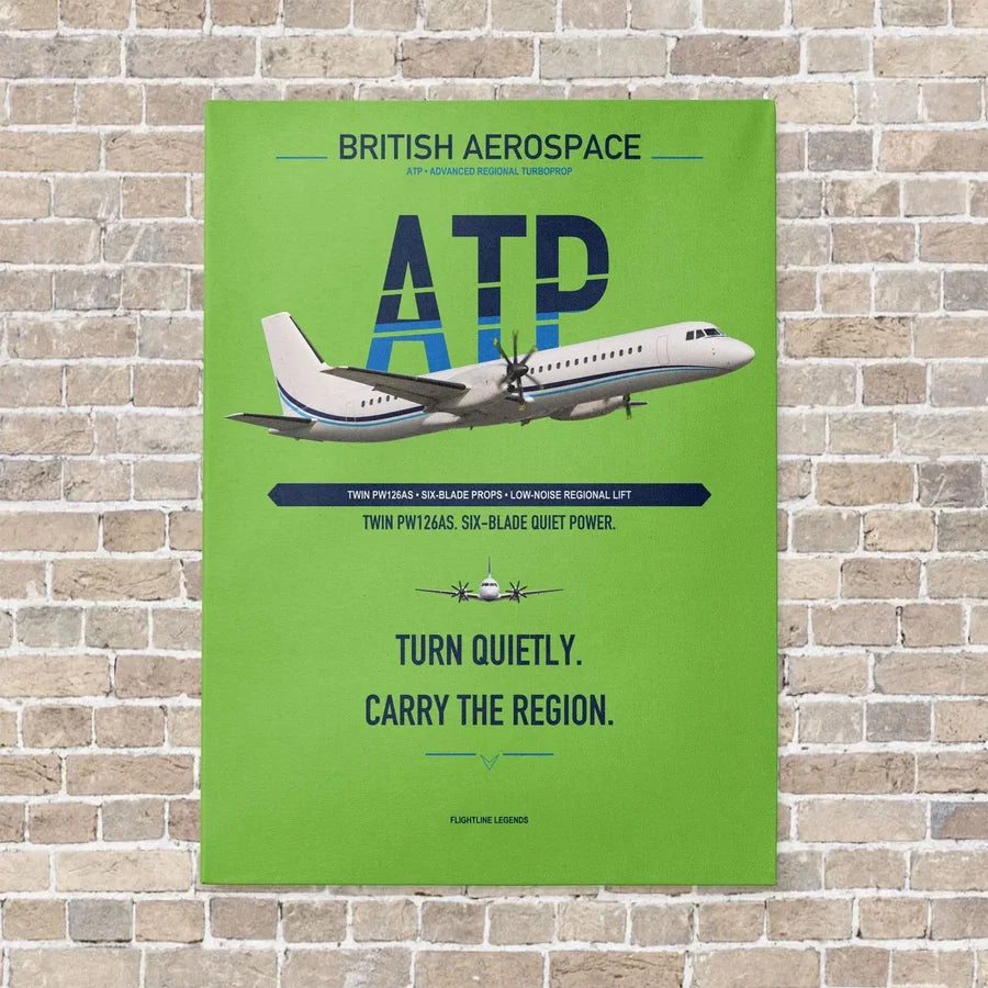 British Aerospace ATP vertical canvas print - no frame - light green background
