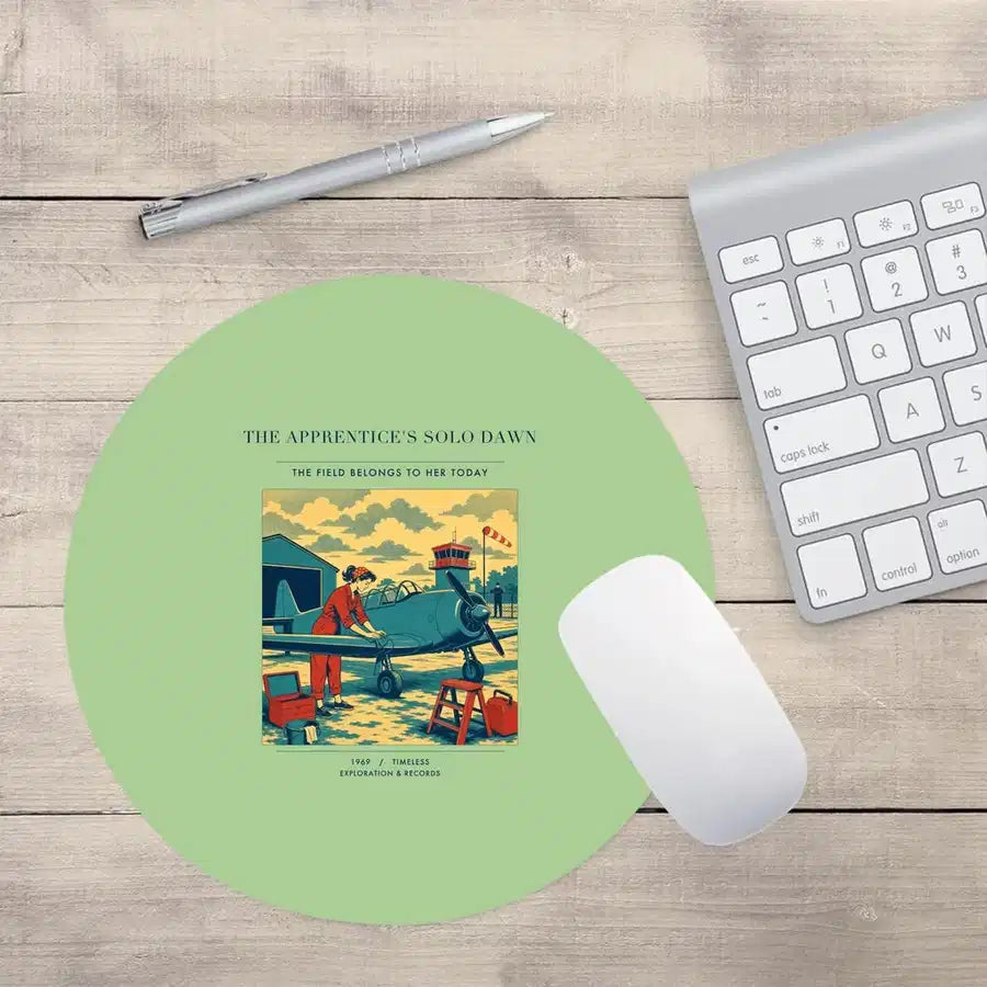 VINTAGE G4427 - The Apprentice's Solo Dawn - Designed Mouse Pads design on lightgreen round