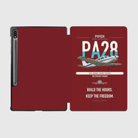 Thumbnail for Piper PA-28 Cherokee design on dark red samsung tablet tablet case