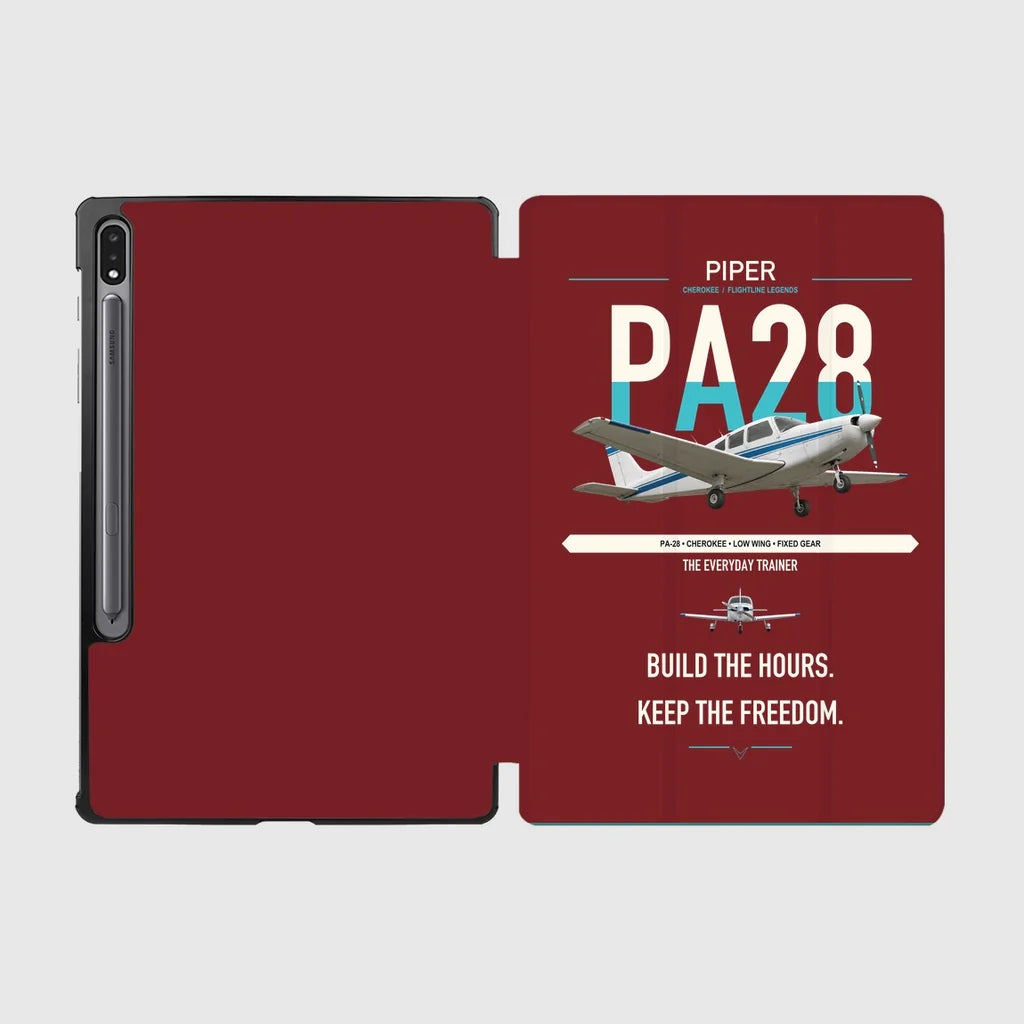 Piper PA-28 Cherokee design on dark red samsung tablet tablet case
