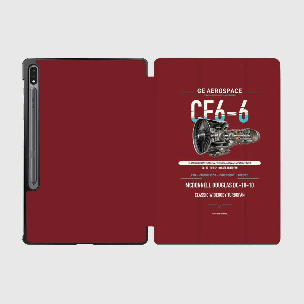 CF6-6 design on dark red samsung tablet tablet case