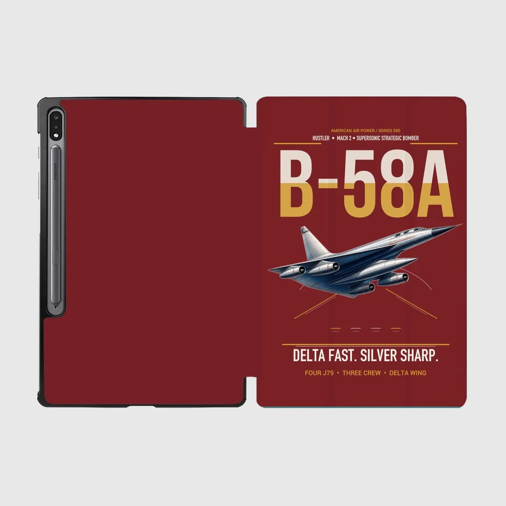 B-58A Hustler design on dark red samsung tablet tablet case